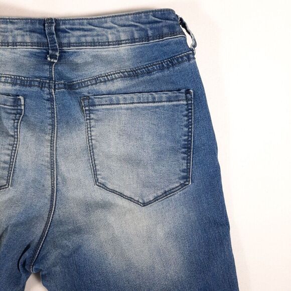 Black Daisy Embroidered Flower Stretch Jeans Junior Size 5/27 Kate Straight Leg - Picture 5 of 14